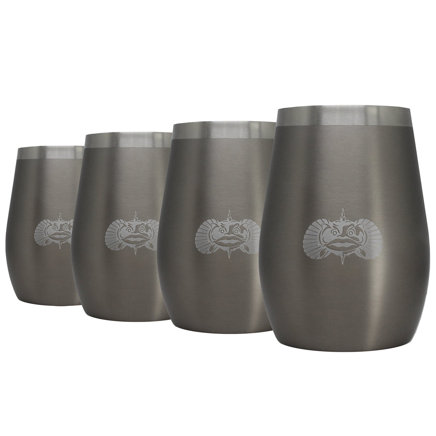 Non-Tipping Wine Tumblers With Lids - 4 Pack