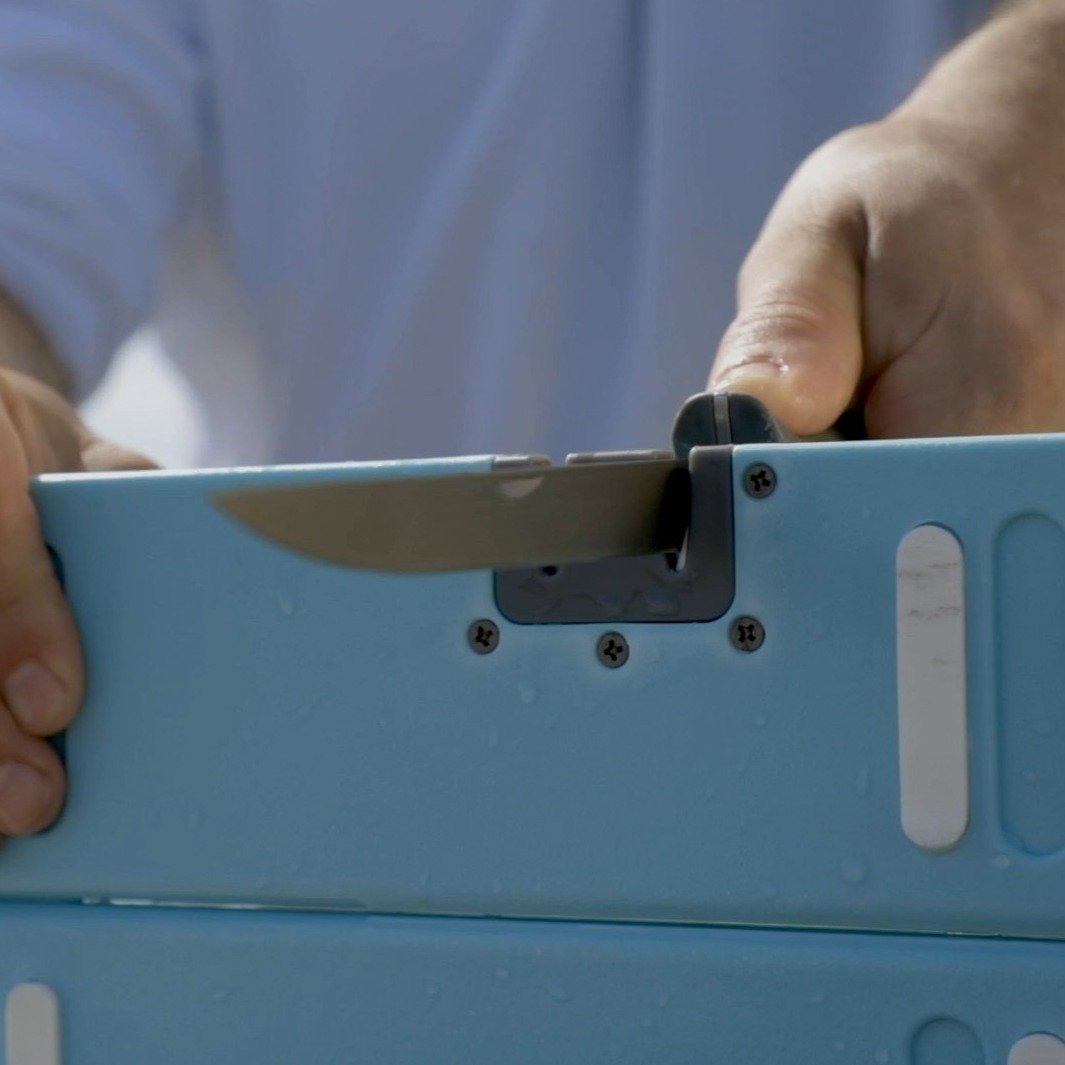 Folding Fishing filleting board with knife sharpener